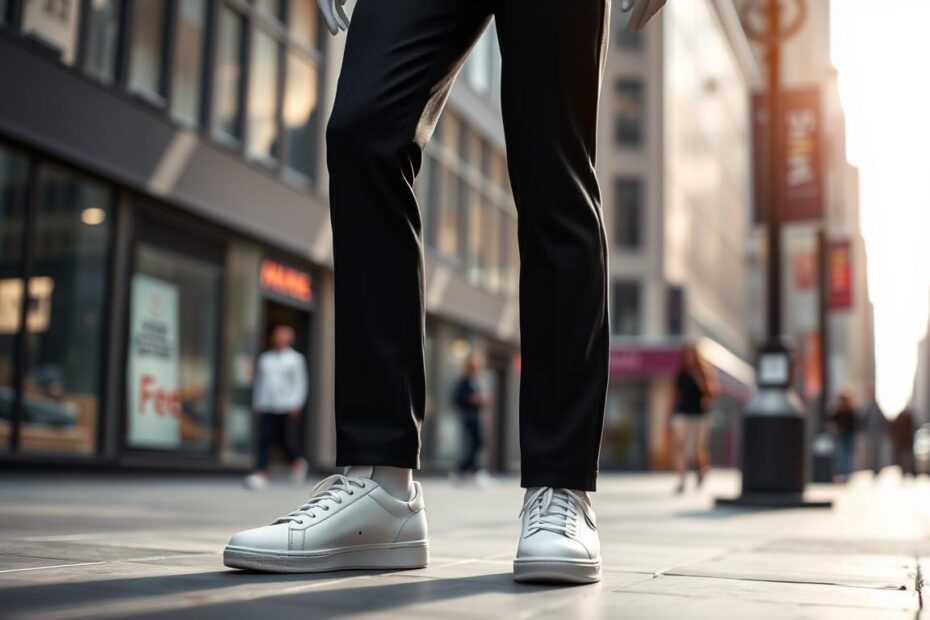 Czy białe buty pasują do czarnych spodni