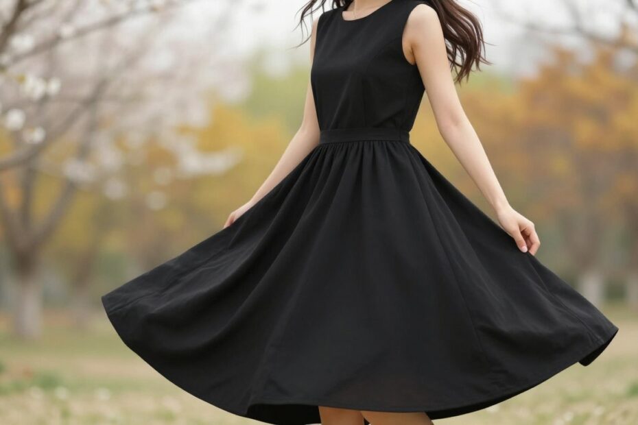 Czarna długa sukienka na co dzień