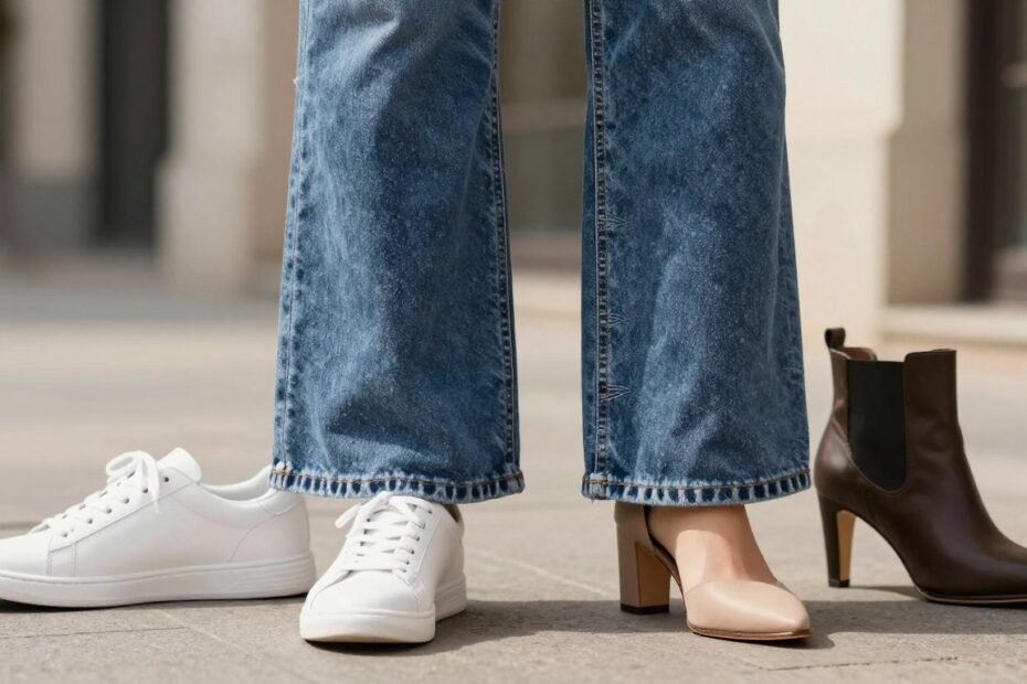 Jakie buty do szerokich spodni jeansowych