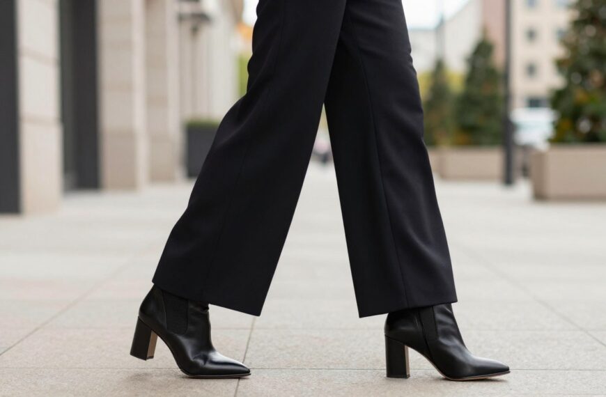 Jakie buty do kombinezonu z szerokimi nogawkami