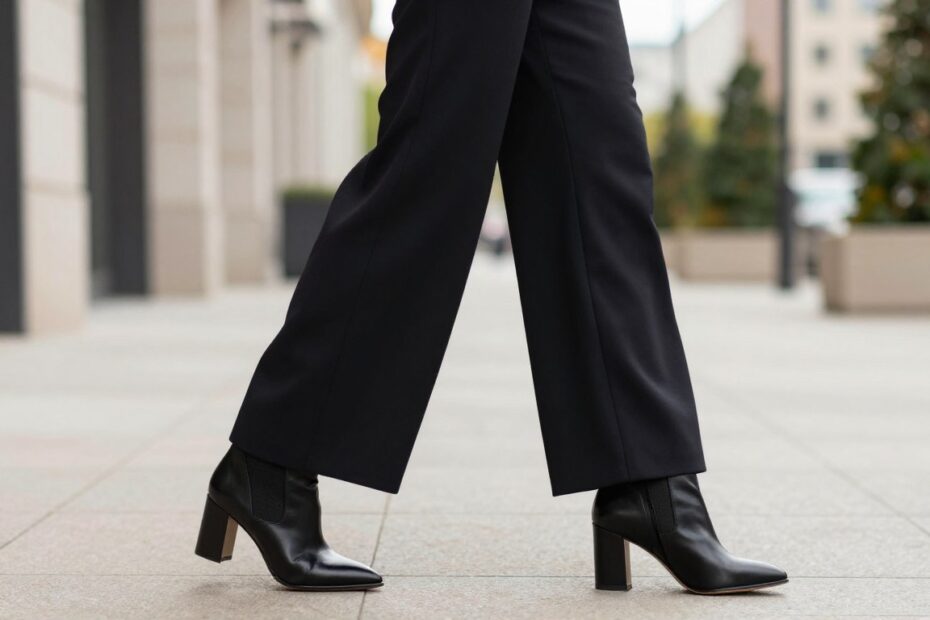 Jakie buty do kombinezonu z szerokimi nogawkami