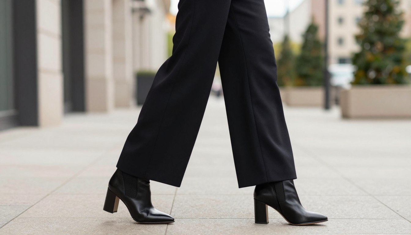 Jakie buty do kombinezonu z szerokimi nogawkami