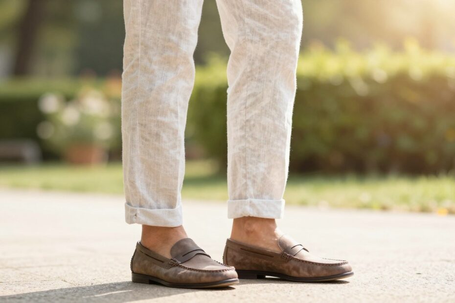 Jakie buty do lnianych spodni męskich