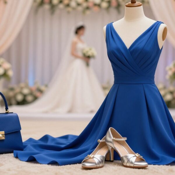 Jakie buty i torebkę założyć do niebieskiej sukienki na wesele i inne okazje