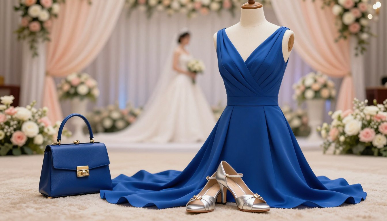 Jakie buty i torebkę założyć do niebieskiej sukienki