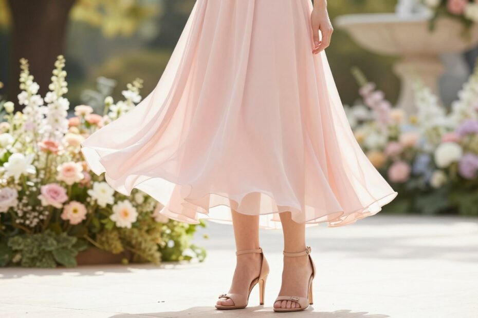 Sukienka pudrowy róż jakie buty